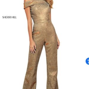 Sherri Hill Off Shoulder Jumpsuit